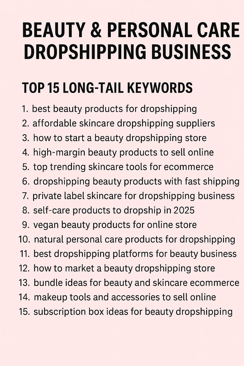 BEAUTY & PERSONAL CARE- DROPSHIPPING BUSINESS