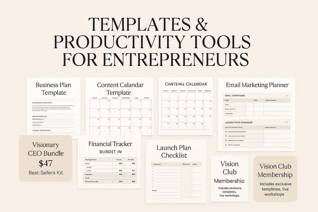 TEMPLATES & PRODUCTIVITY TOOLS FOR ENTREPRENEURS