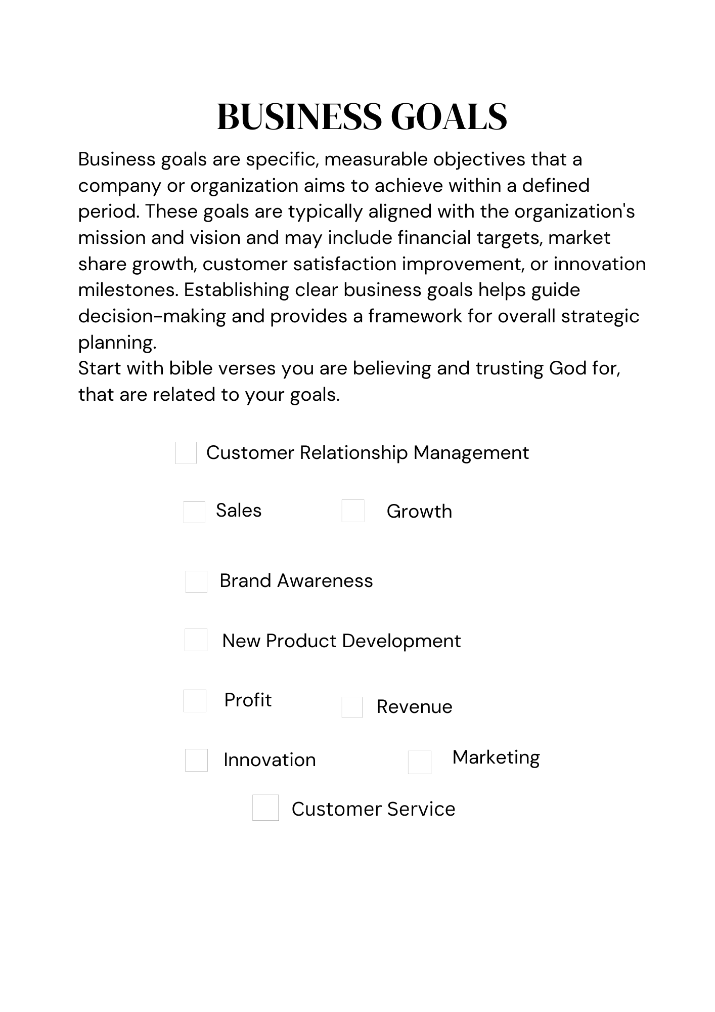 CHRISTIAN ANNUAL VISION PLANNER