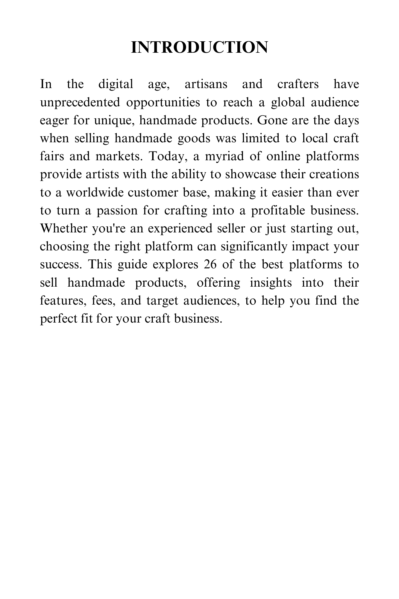 26 PLATFORMS TO SELL HANDMADE PRODUCTS