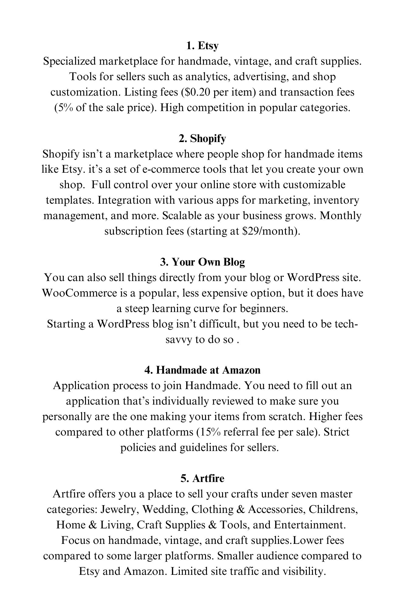 26 PLATFORMS TO SELL HANDMADE PRODUCTS