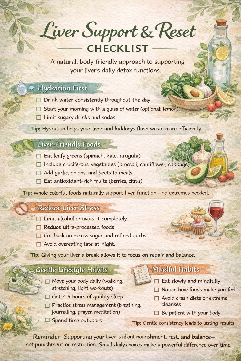 LIVER SUPPORT & RESET CHECKLIST (DETOXIFICATION)