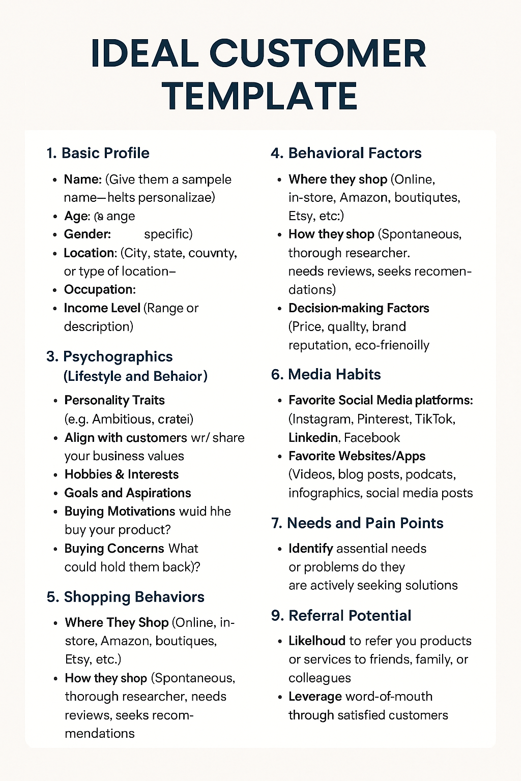 IDEAL CUSTOMER TEMPLATE
