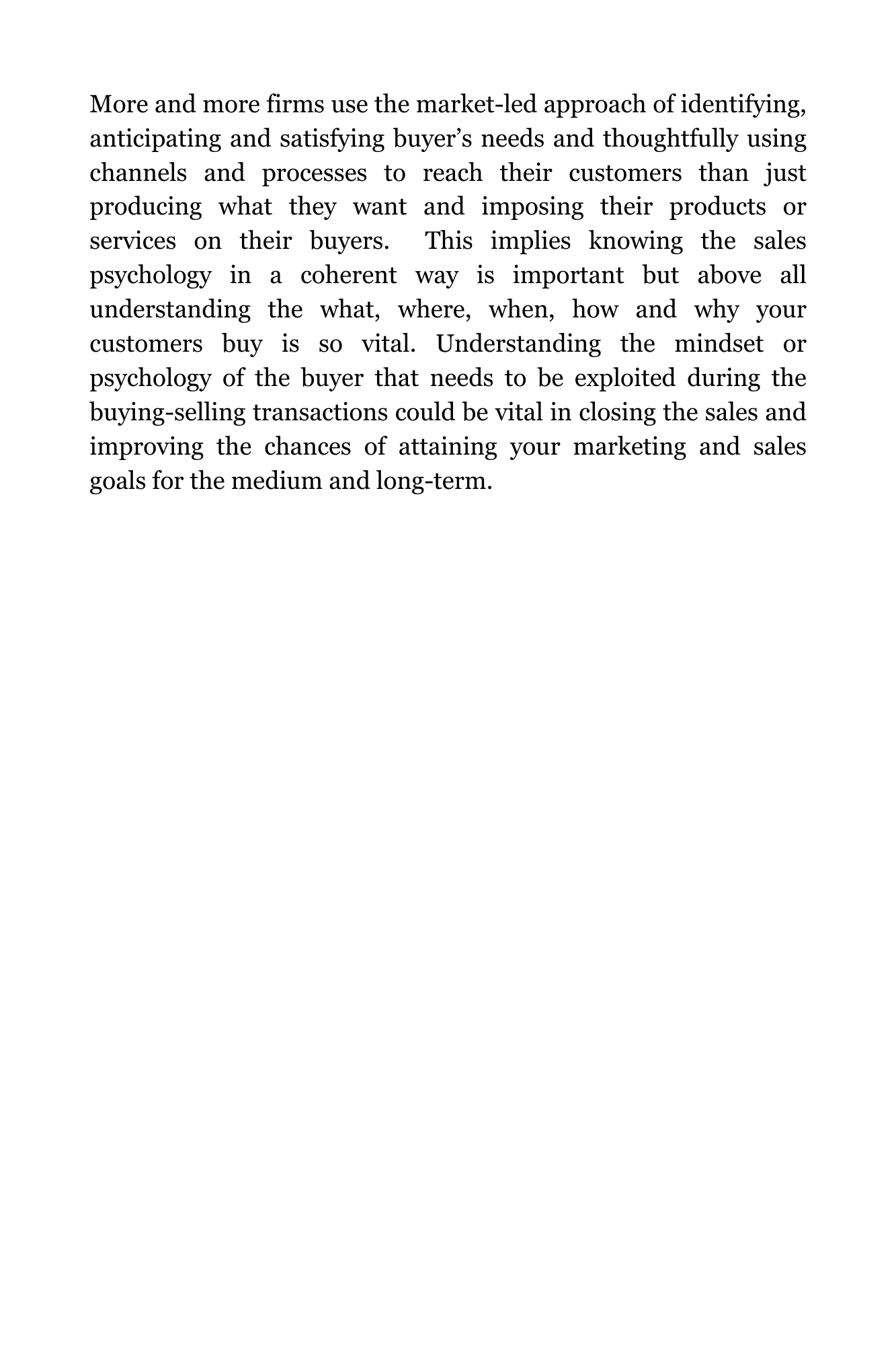 BUYER & SALES PSYCHOLOGY FOR SMALL BUSINESSES