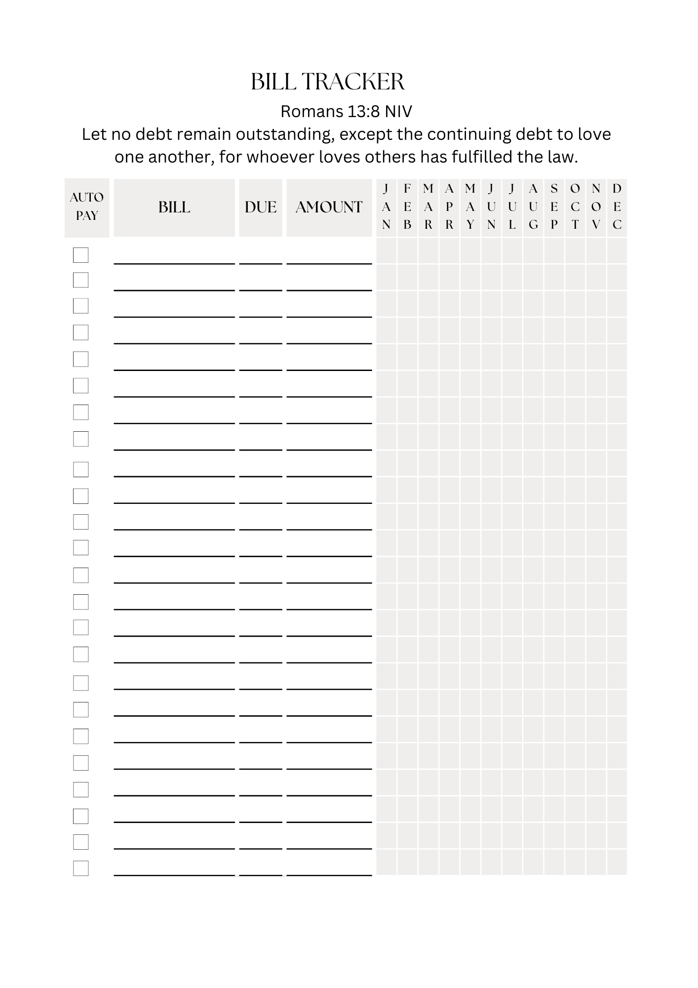 CHRISTIAN BILL TRACKER