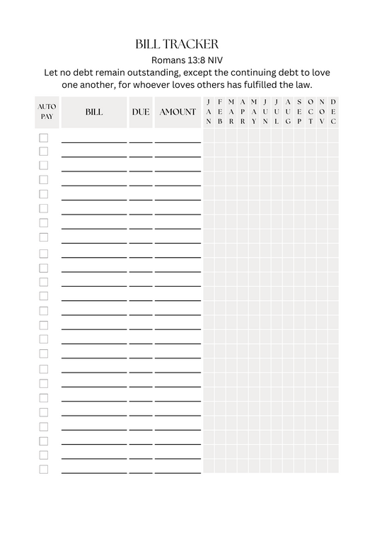 CHRISTIAN BILL TRACKER