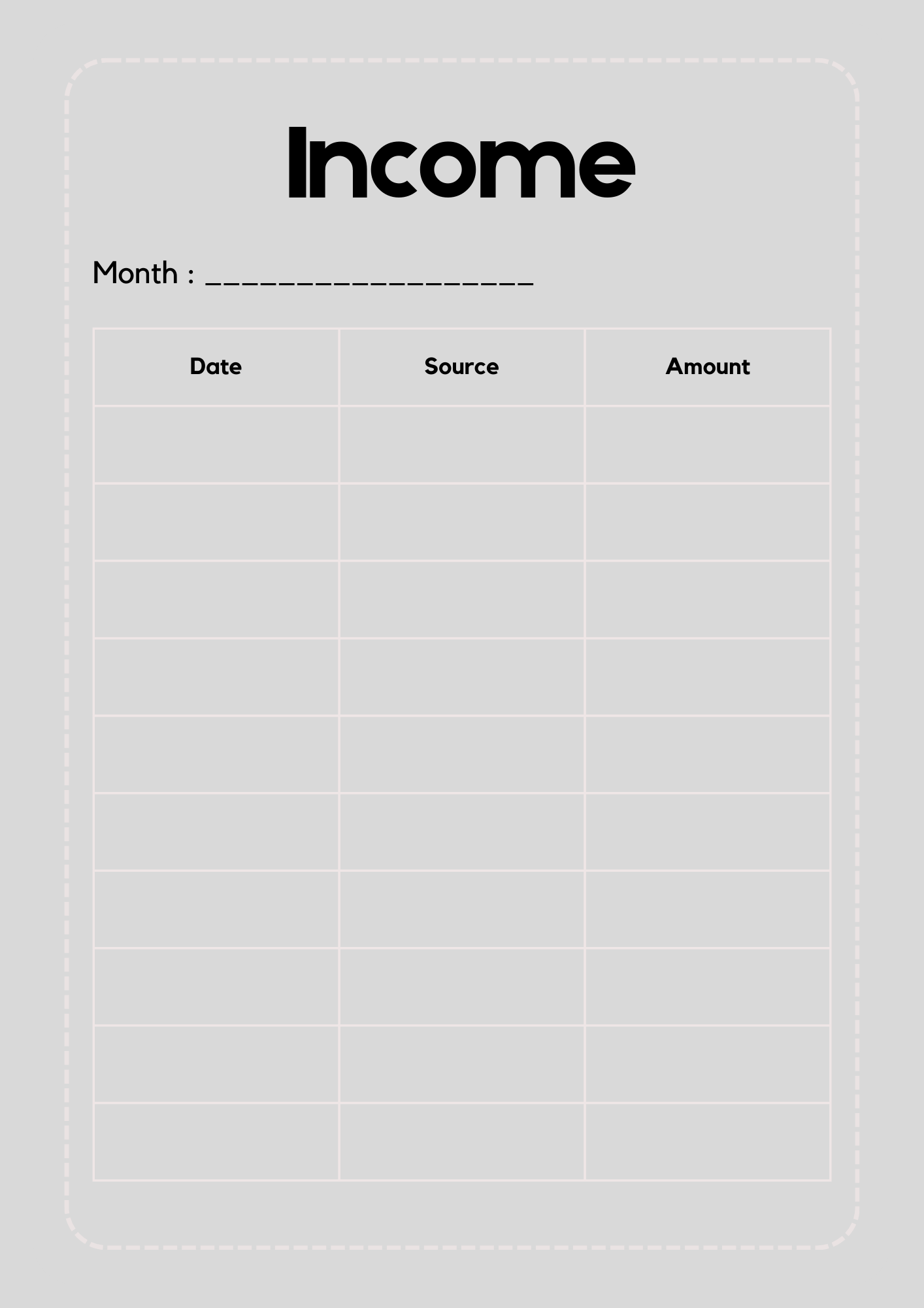GRAY BUDGET PLANNER