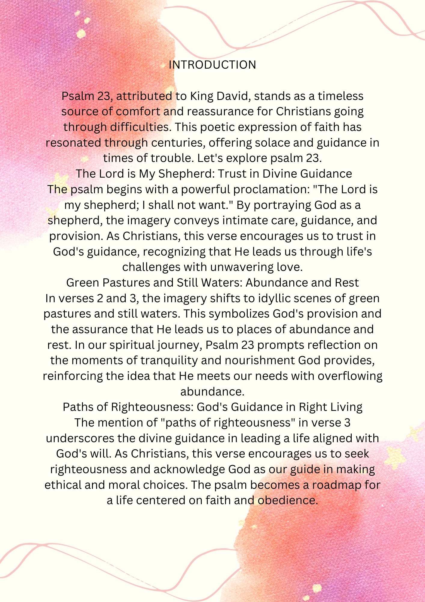 COLOR AND LEARN PSALM 23: A SPIRITUAL JOURNEY OF TRUST AND CONFIDENCE