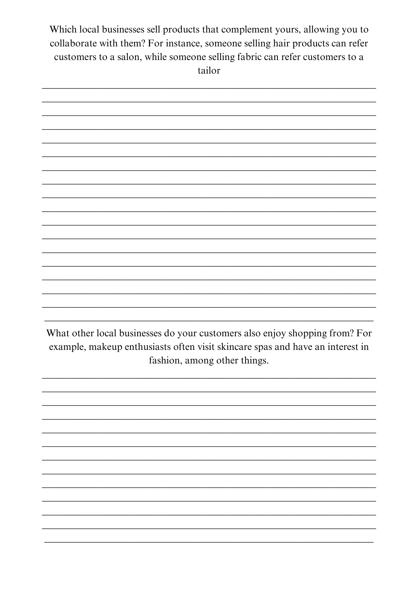 COLLABORATION/ PARTNERSHIP WORKBOOK FOR SMALL BUSINESSES
