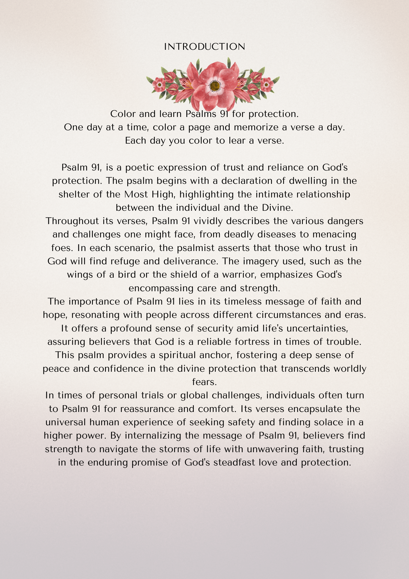 COLOR FOR JESUS: COLOR AND LEARN PSALMS 91 FOR PROTECTION