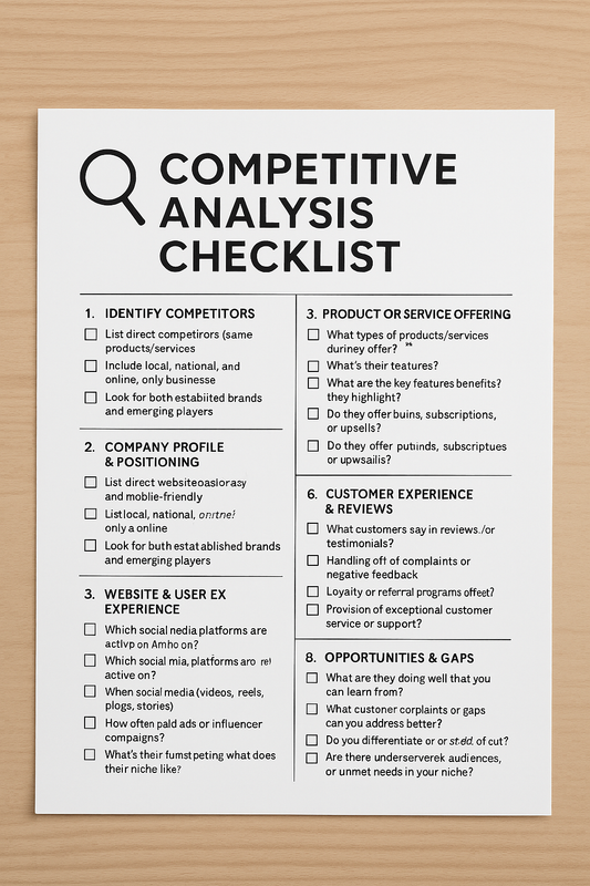 COMPETITIVE ANALYSIS CHECKLIST