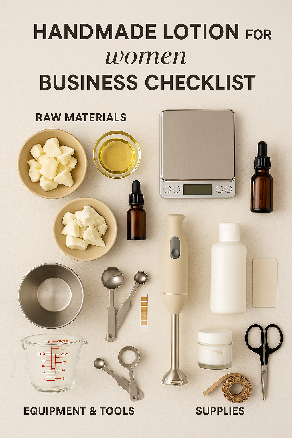 HANDMADE LOTION FOR WOMEN BUSINESS CHECKLIST