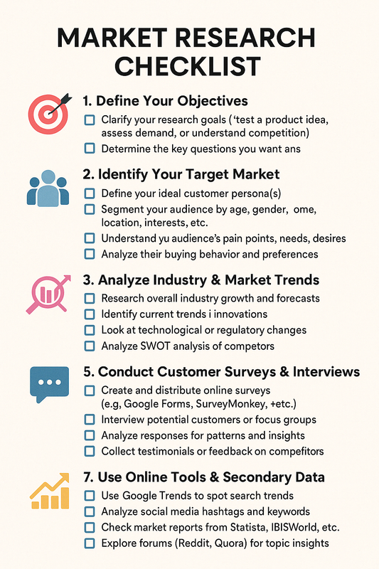 MARKET RESEARCH CHECKLIST