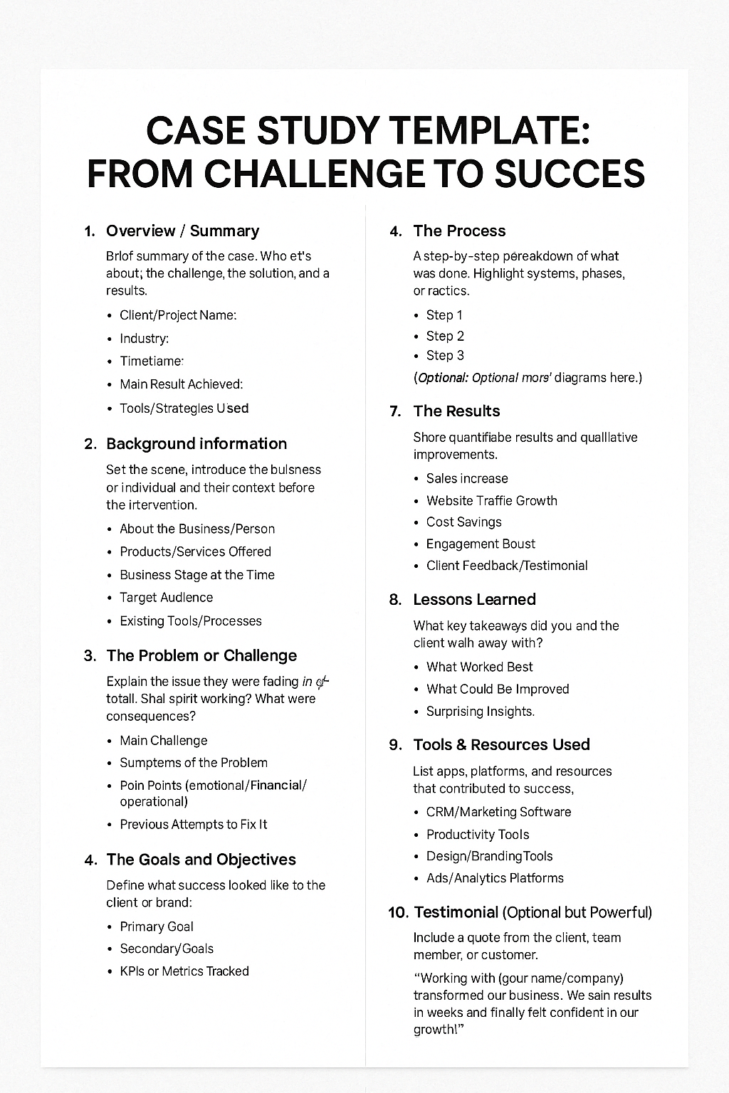 CASE STUDY TEMPLATE: FROM CHALLENGE TO SUCCESS