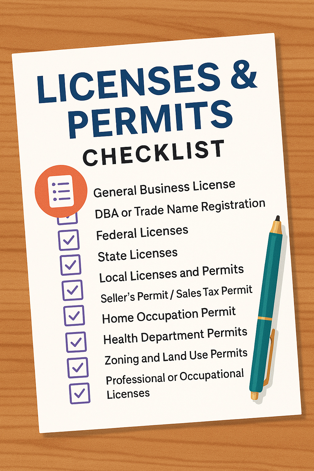 LICENSES & PERMITS CHECKLIST