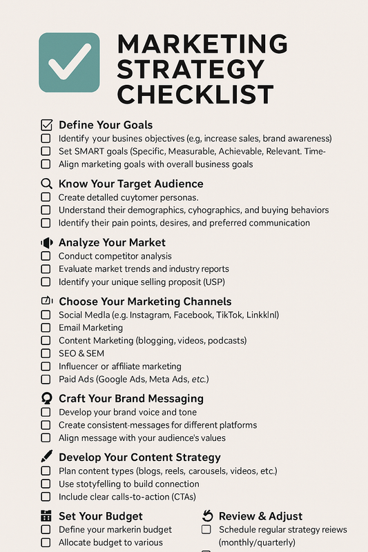 MARKETING STRATEGY CHECKLIST
