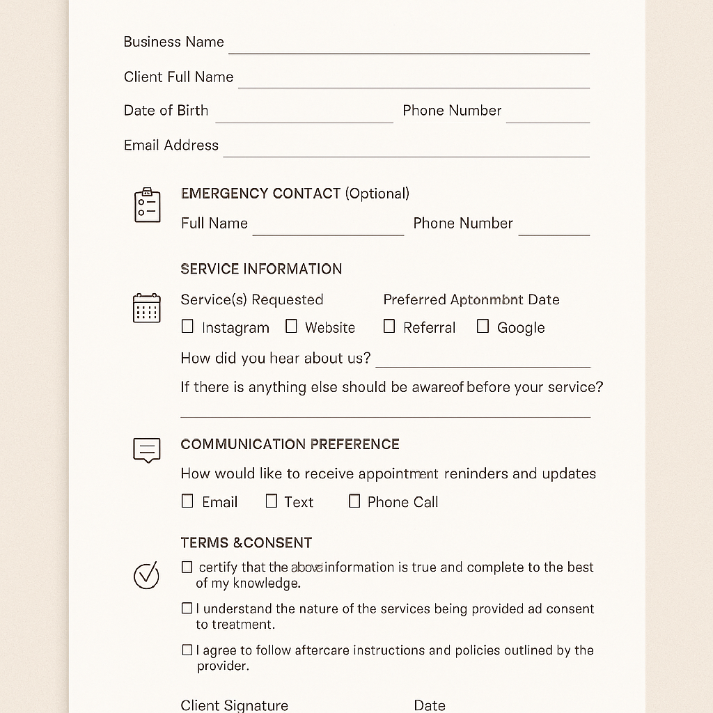 CLIENT INTAKE FORM
