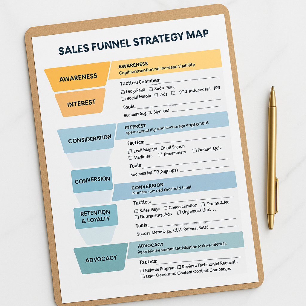 SALES FUNNEL STRATEGY MAP TEMPLATE