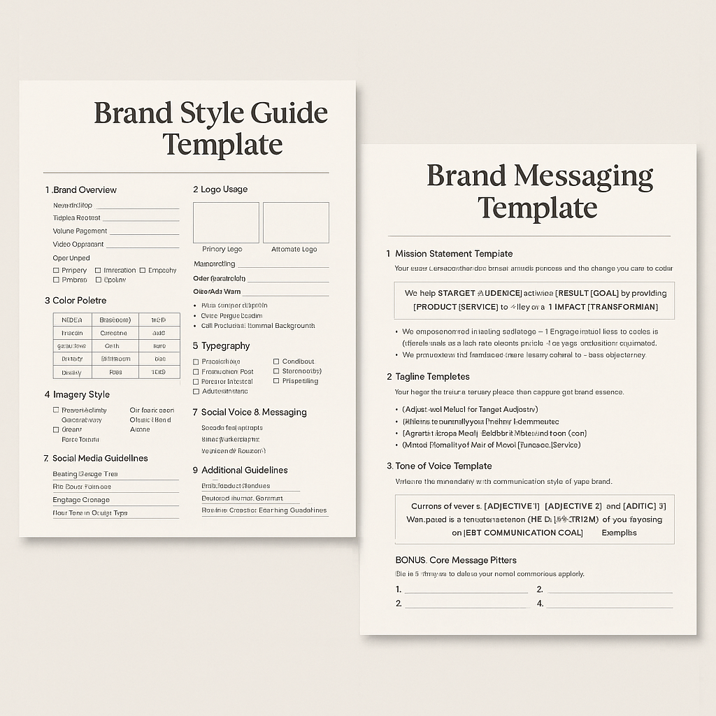 BRAND MESSAGING TEMPLATE / BRAND STYLE GUIDE TEMPLATE
