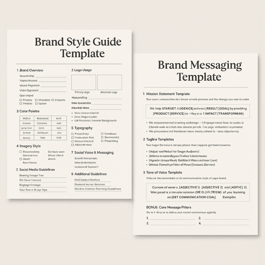 BRAND MESSAGING TEMPLATE / BRAND STYLE GUIDE TEMPLATE
