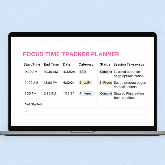 FOCUS TIME TRACKER PLANNER ( LEARNING)