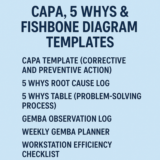 CAPA , 5 WHYS & FISHBONE DIAGRAM NOTION TEMPLATES