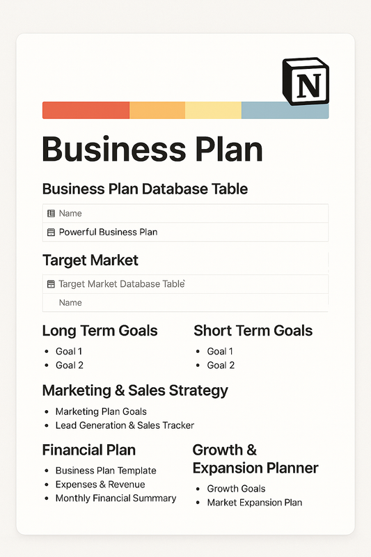 BUSINESS PLAN DASHBOARD