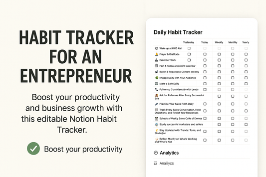 HABIT TRACKER FOR AN ENTREPRENEUR
