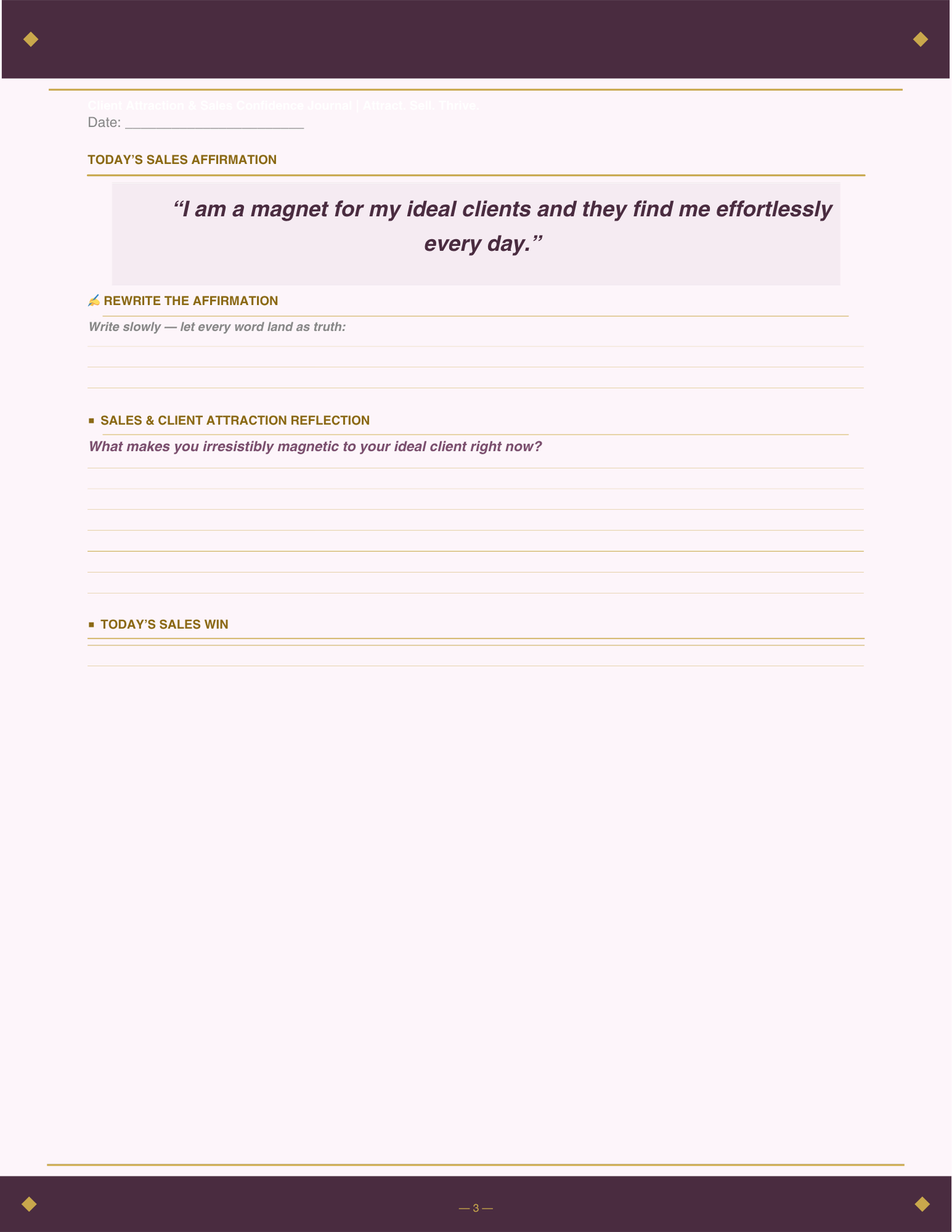 Client Attraction & Sales Confidence Journal — 365-Day Printable Affirmation Journal for Entrepreneurs | Daily Sales Mindset, Client Attraction & Revenue Growth Planner for Small Business Owners | PDF Instant Download