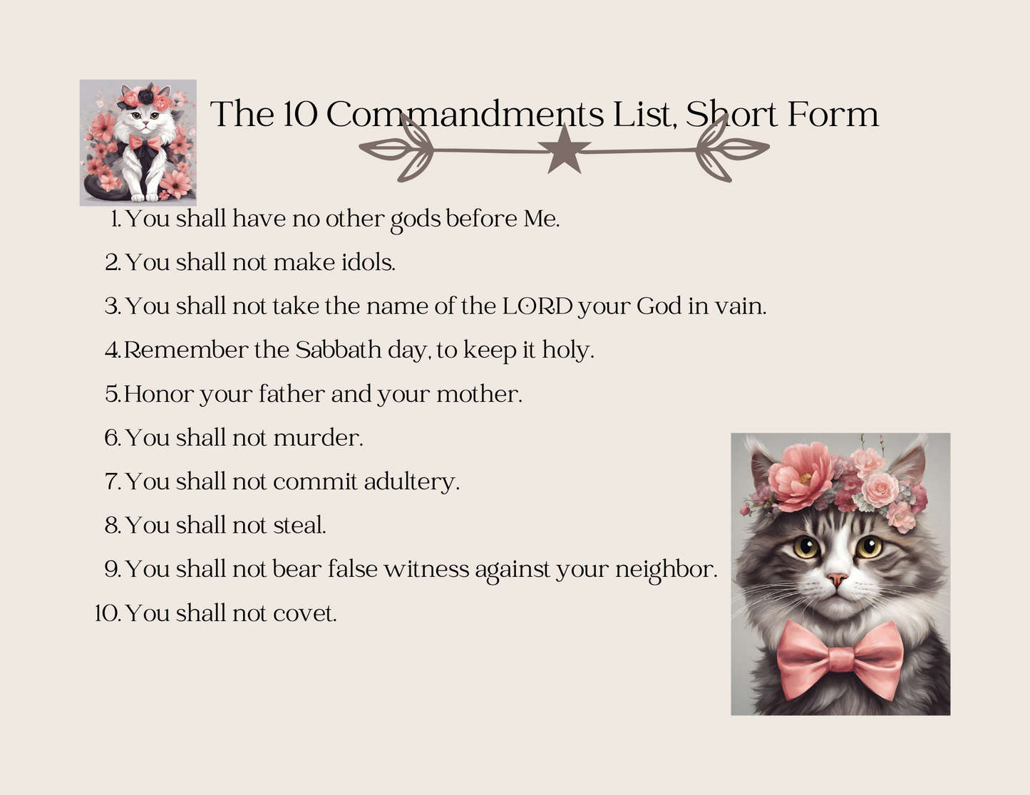 COLOR FOR JESUS: THE TEN COMMANDMENT- CAT