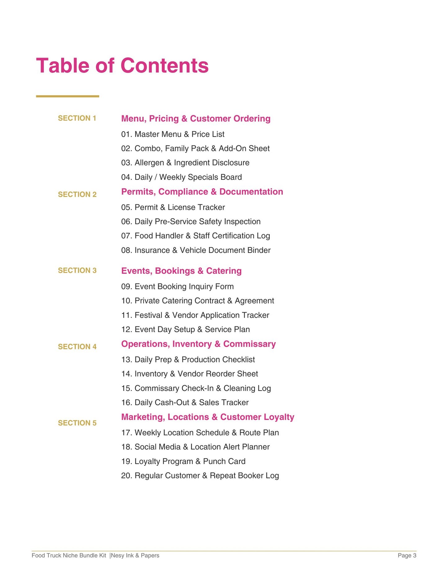 Food Truck Business Templates Bundle | 20 Editable Canva Forms for Mobile Food Vendors, Festivals & Catering – Premium Edition