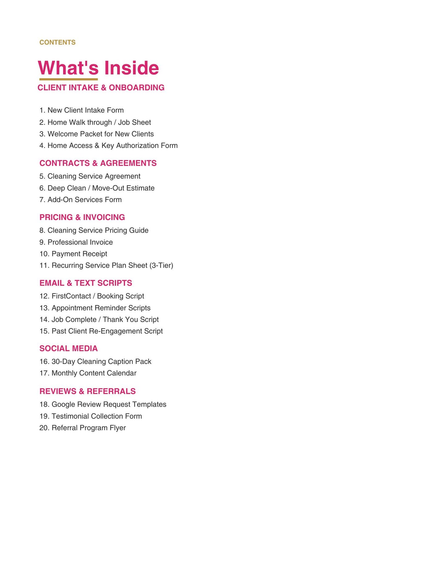 House Cleaning & Maid Service Templates Bundle | 20 Done-For-You Canva Templates for Cleaning Business Owners