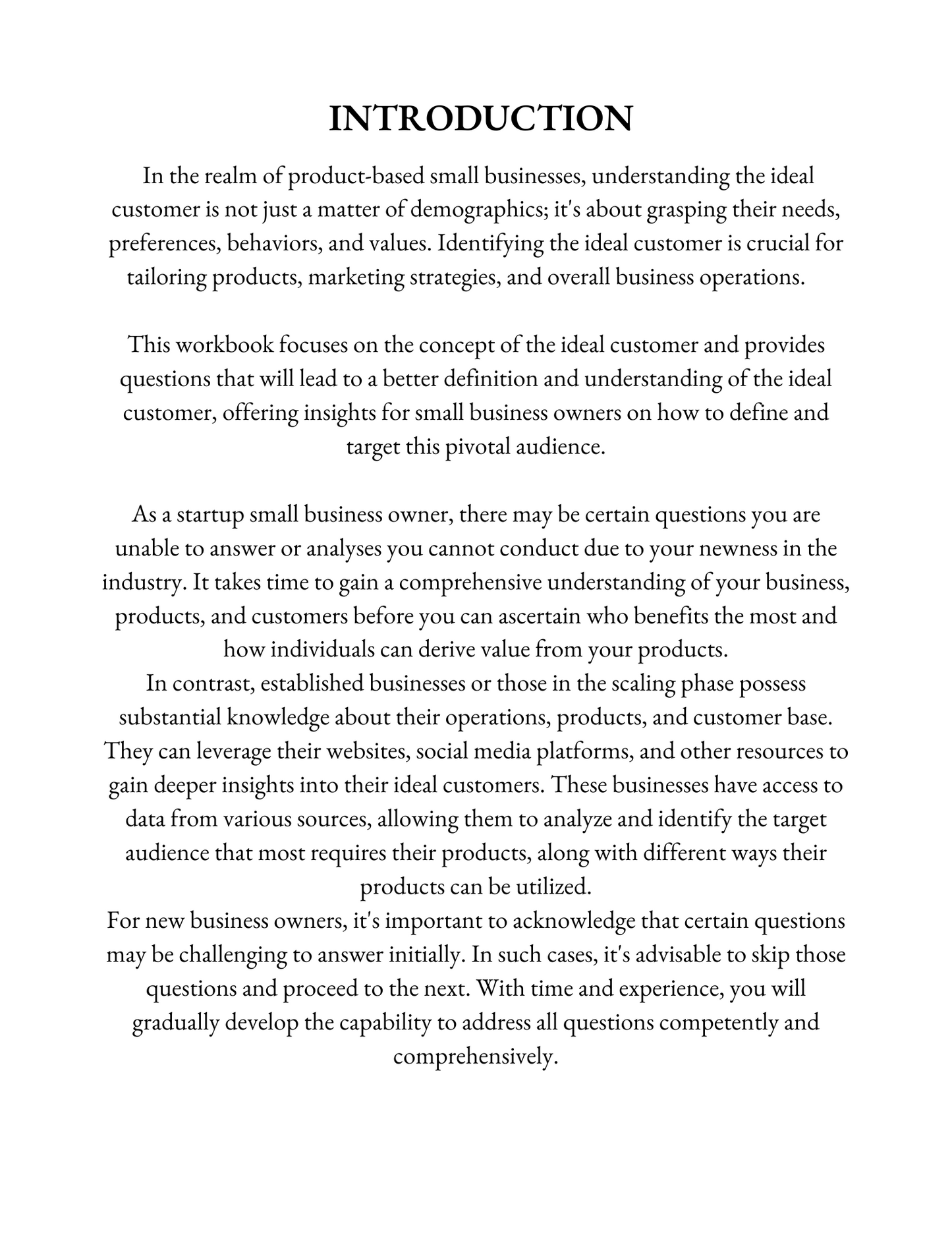 IDEAL CUSTOMER WORKBOOK