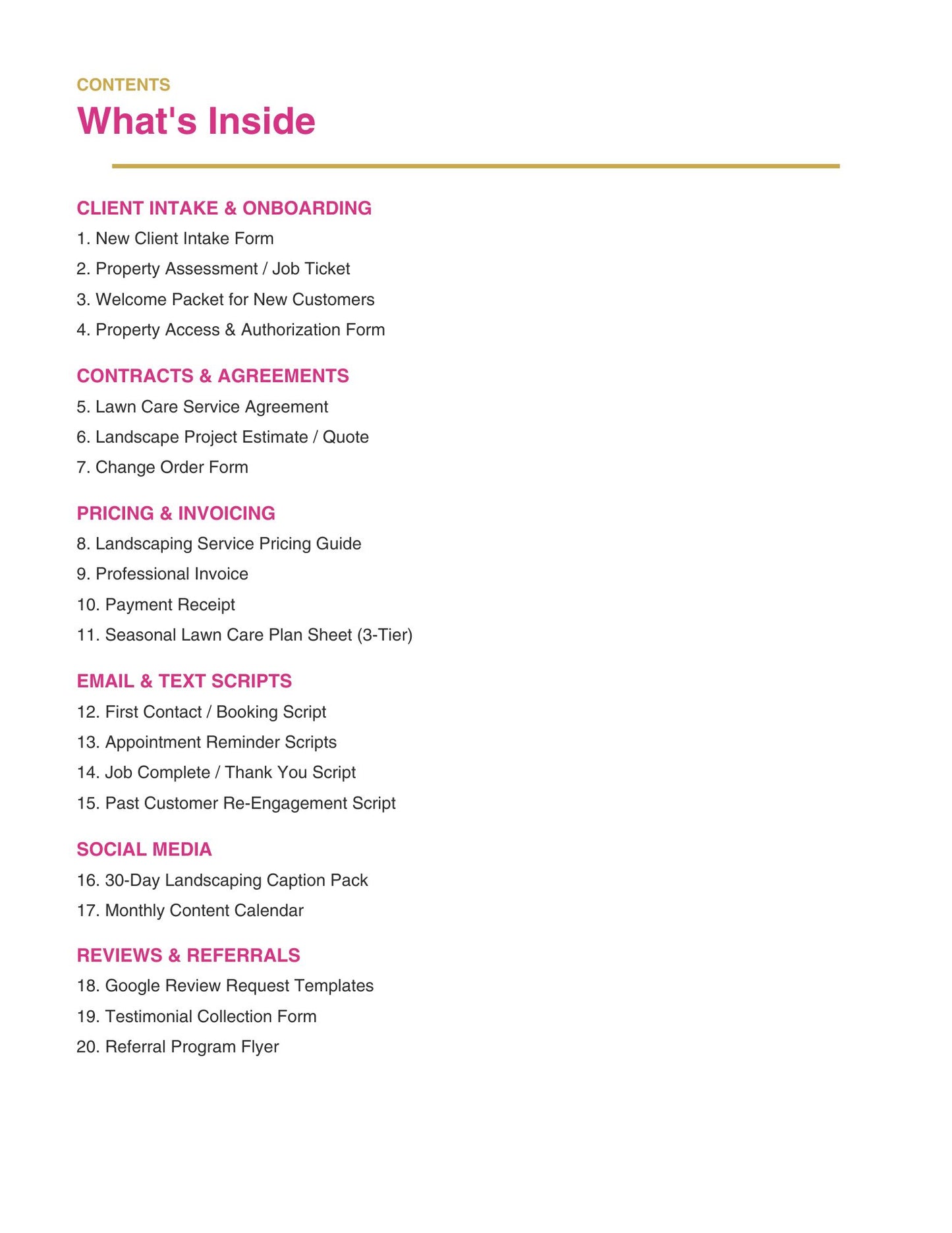 Landscaping & Lawn Care Templates Bundle | 20 Done-For-You Canva Templates for Landscapers & Lawn Care Businesses