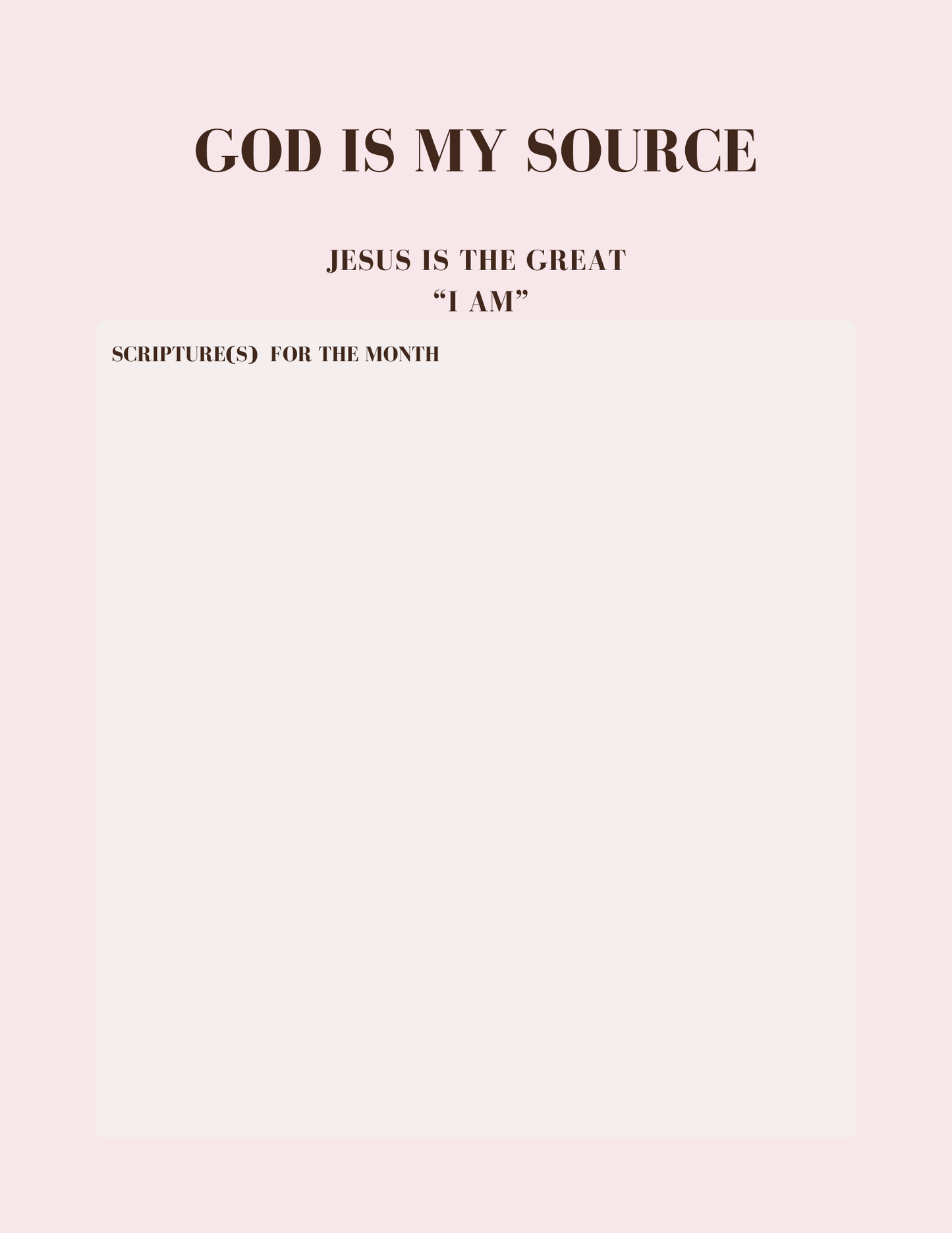 MONTHLY PLANNER FOR CHRISTIANS