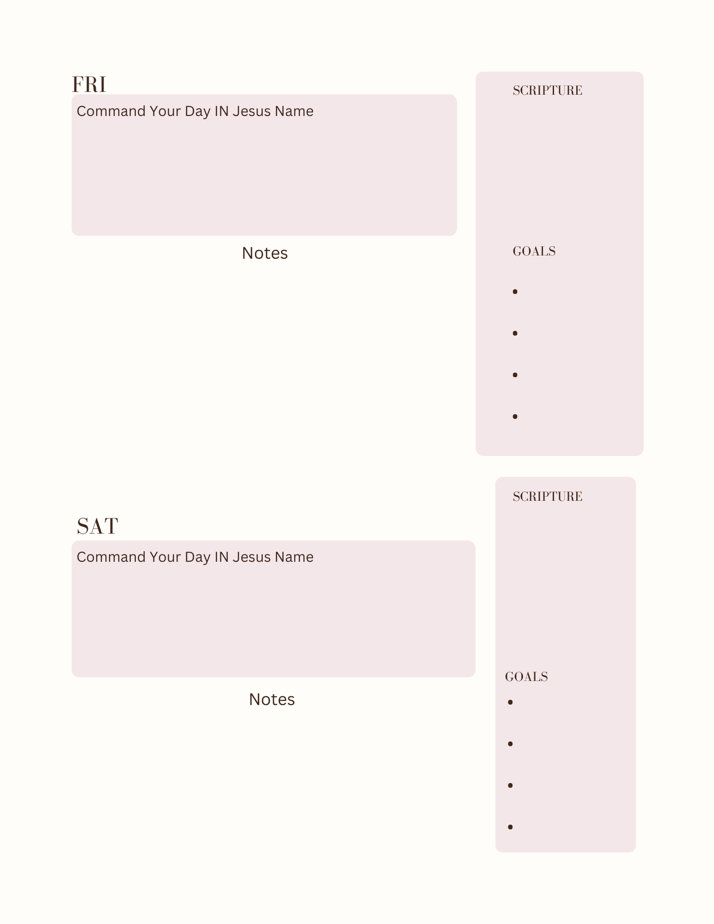 MONTHLY PLANNER FOR CHRISTIANS