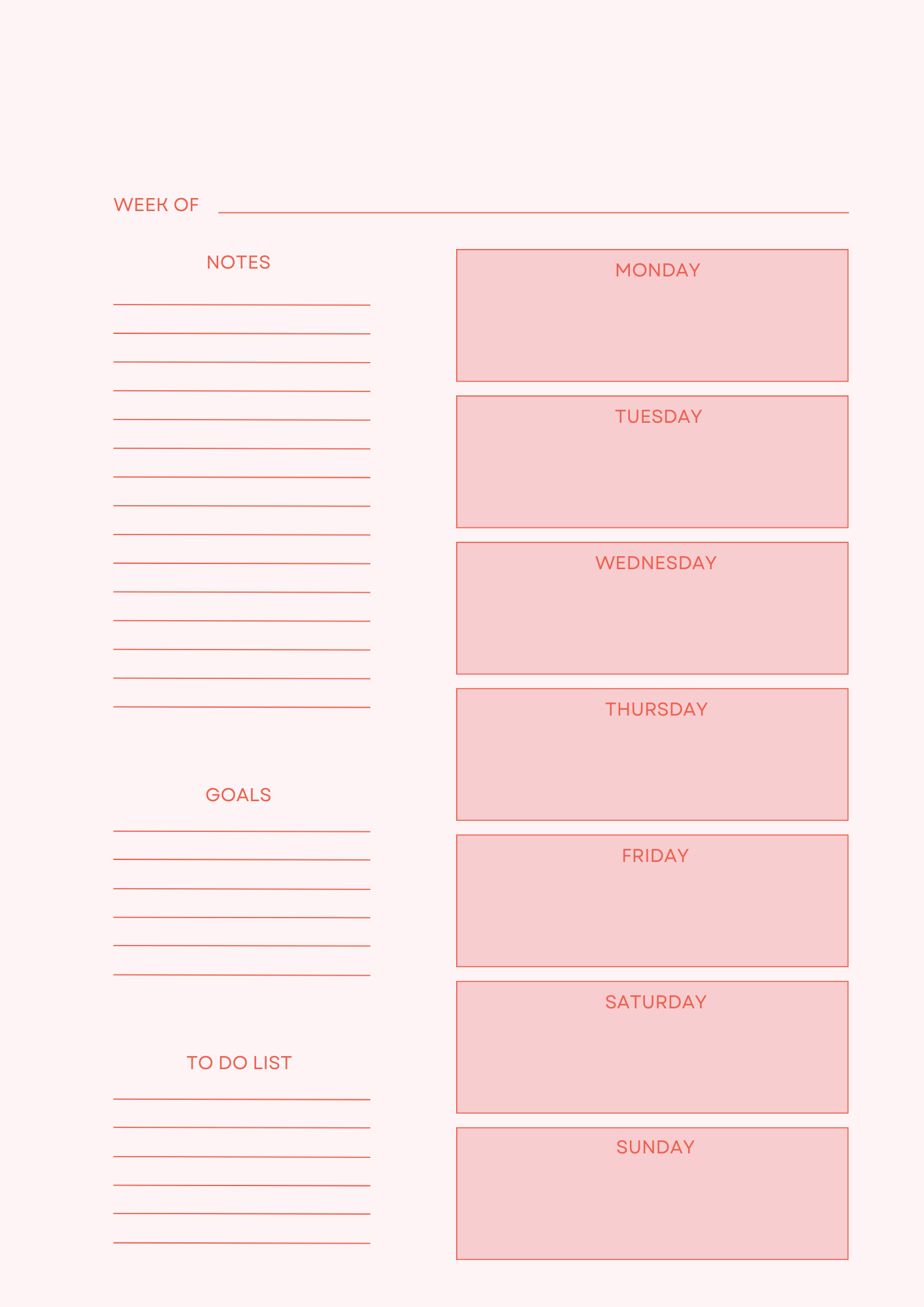 Pink Monthly Planner
