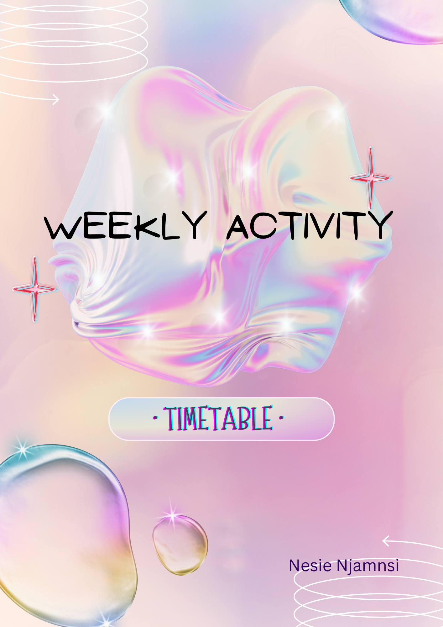 WEEKLY ACTIVITY TIMETABLE WITH SCRIPTURES - PURPLE