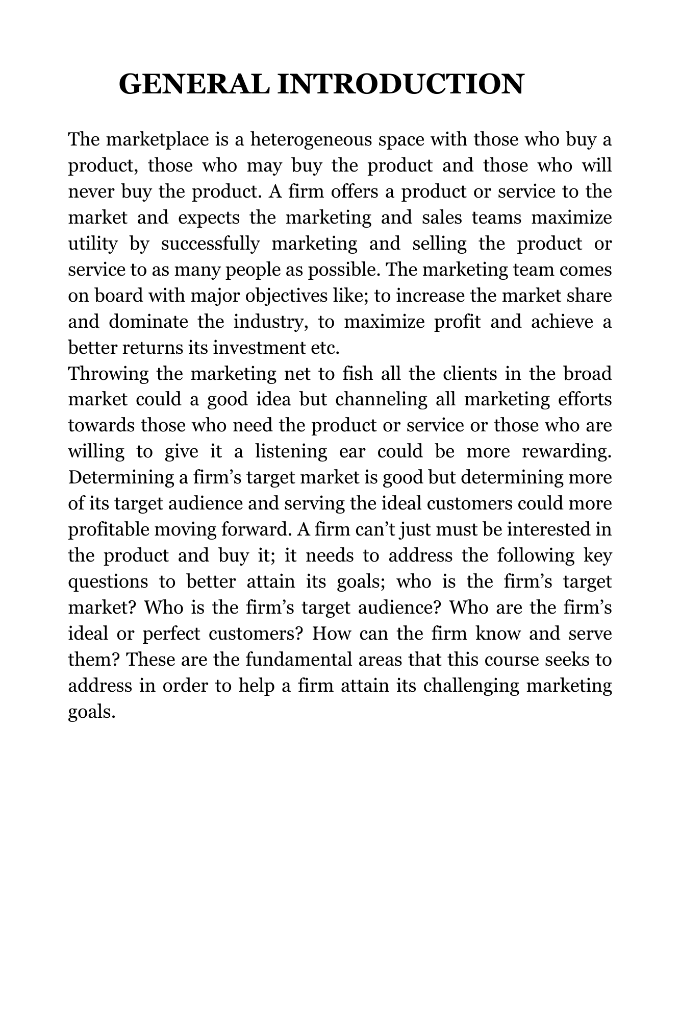 TARGET MARKET