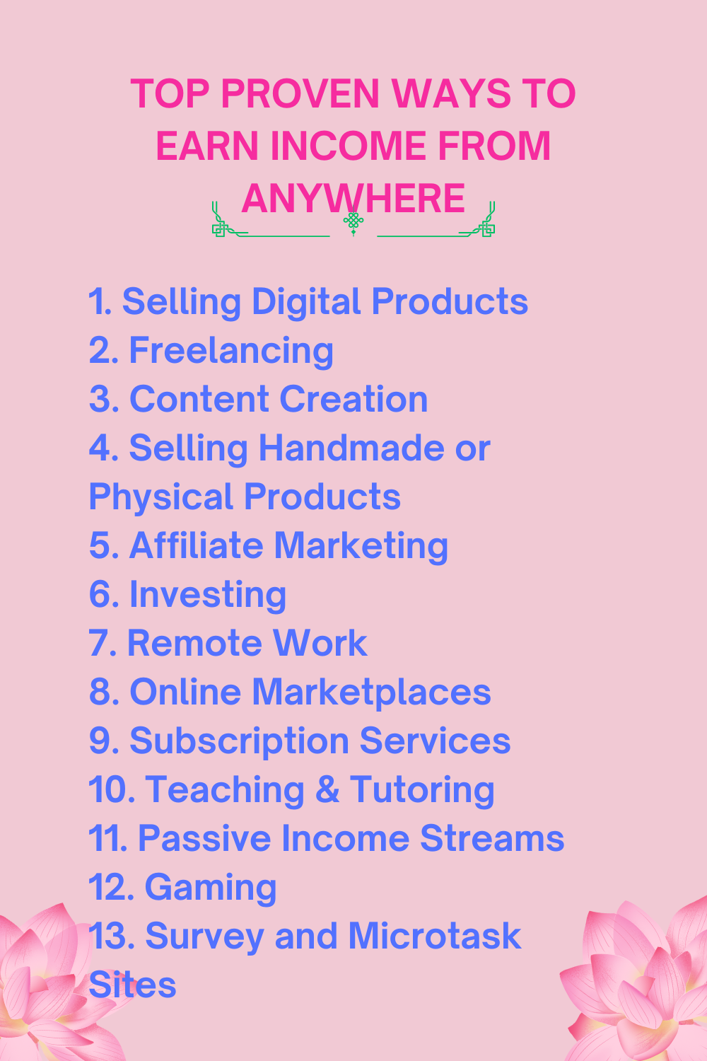 TOP PROVEN WAYS TO EARN INCOME FROM ANYWHERE