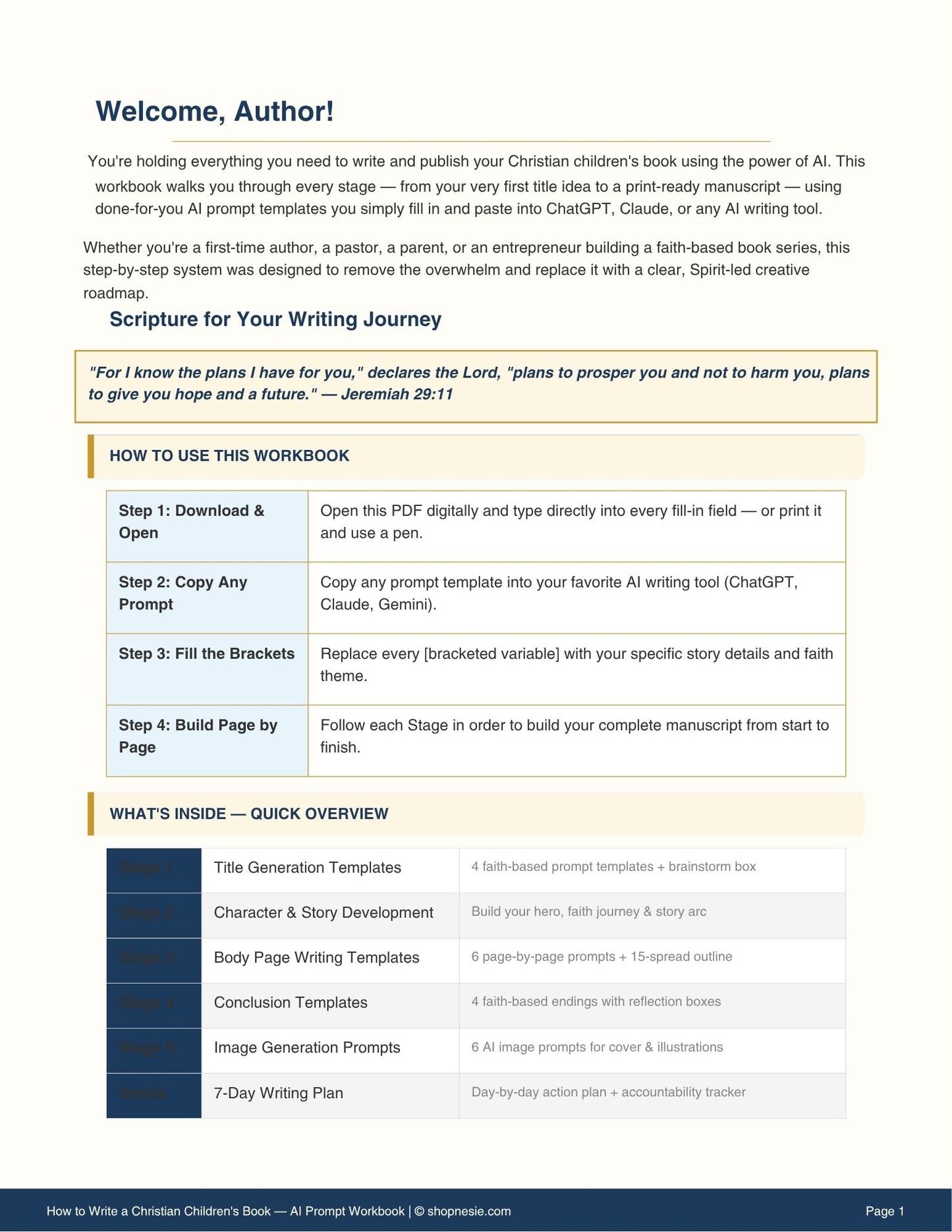 The Spirit-Led Author: AI Prompt Workbook for Writing Christian Children's Books
