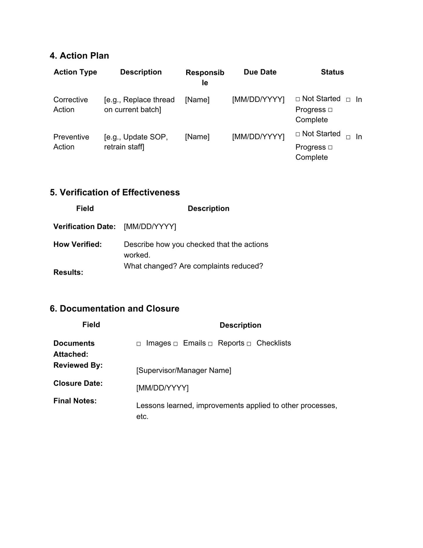 CAPA , 5 WHYS & FISHBONE DIAGRAM NOTION TEMPLATES