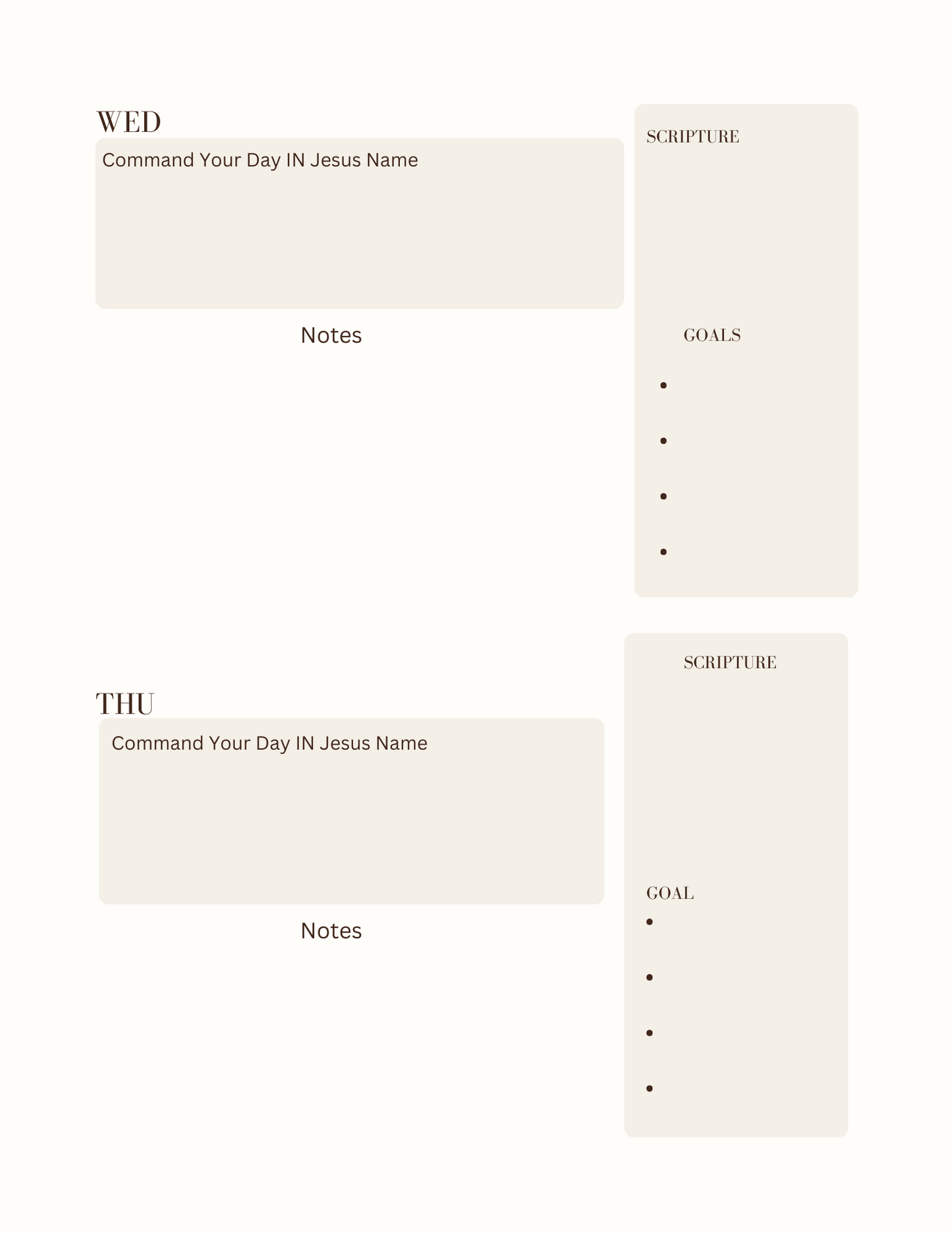 SCRIPTED WEEKLY PLANNER FOR CHRISTIAN ENTREPRENEURS