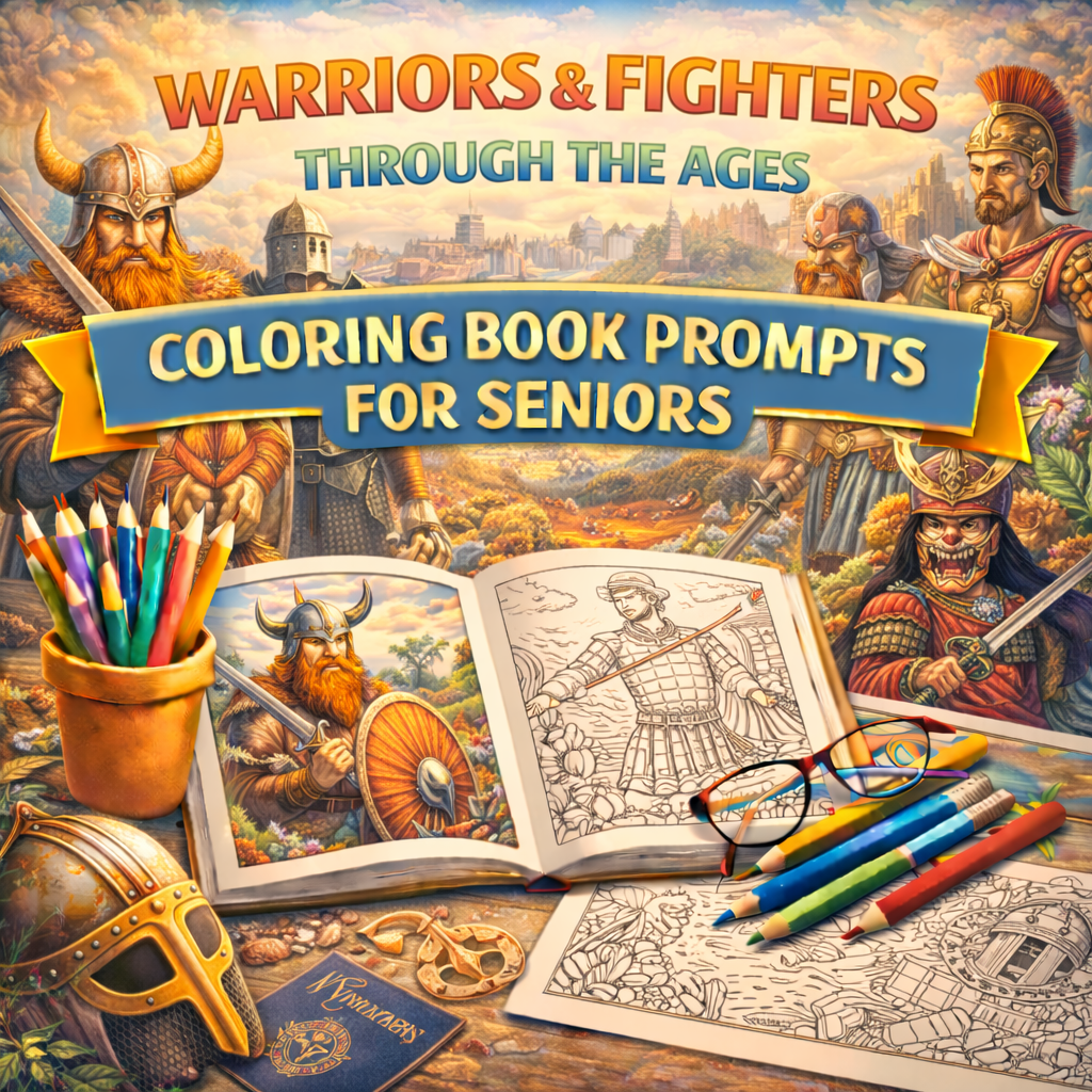 Warriors & Fighters Through The Ages Coloring Book Prompts For Seniors