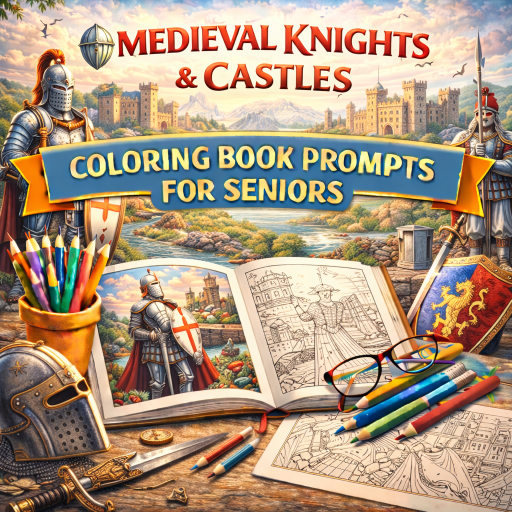 Medieval Knights & Castles Coloring Book Prompts For Seniors