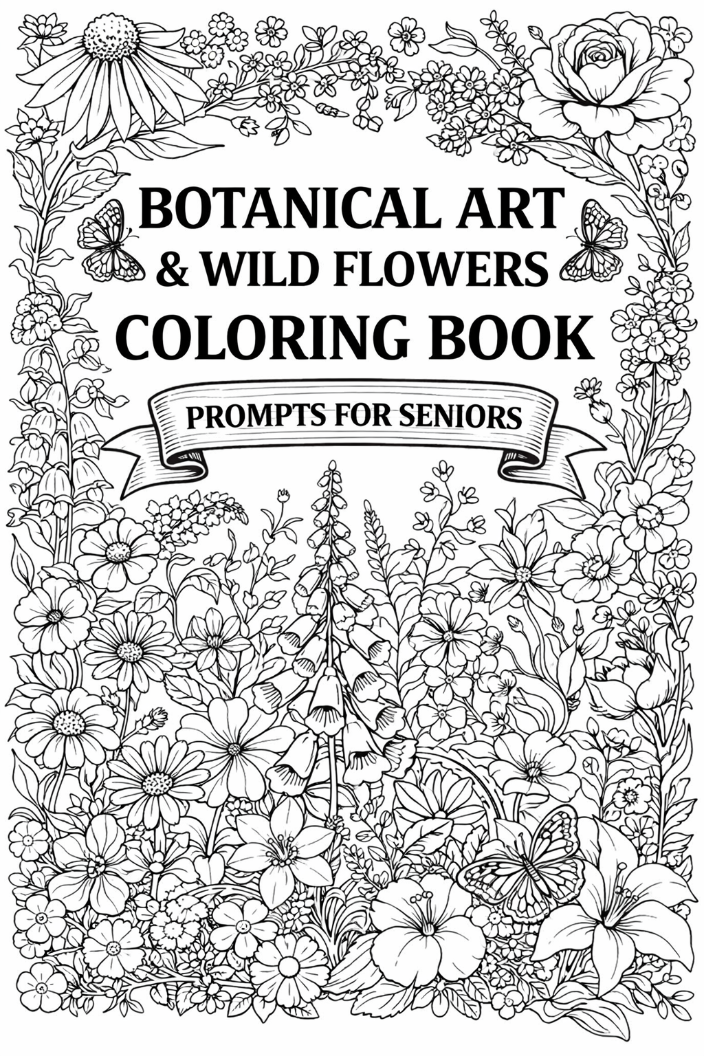 Botanical Art & Wild Flowers Coloring Book Prompts For Seniors