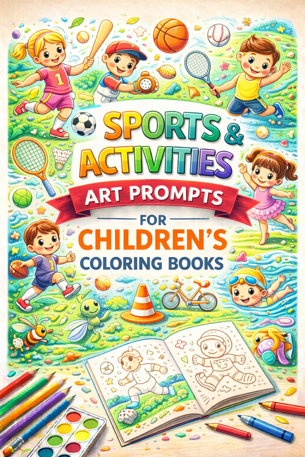 AI Sports & Activities Art Prompts for Children's Coloring Books – KDP & Print on Demand