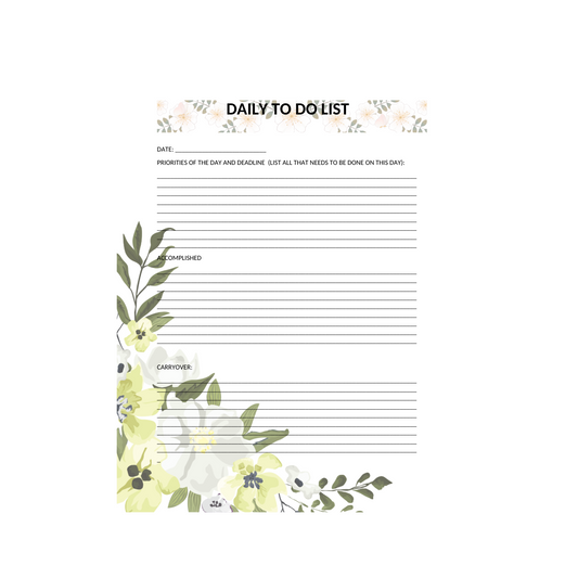 DAILY TO DO LIST