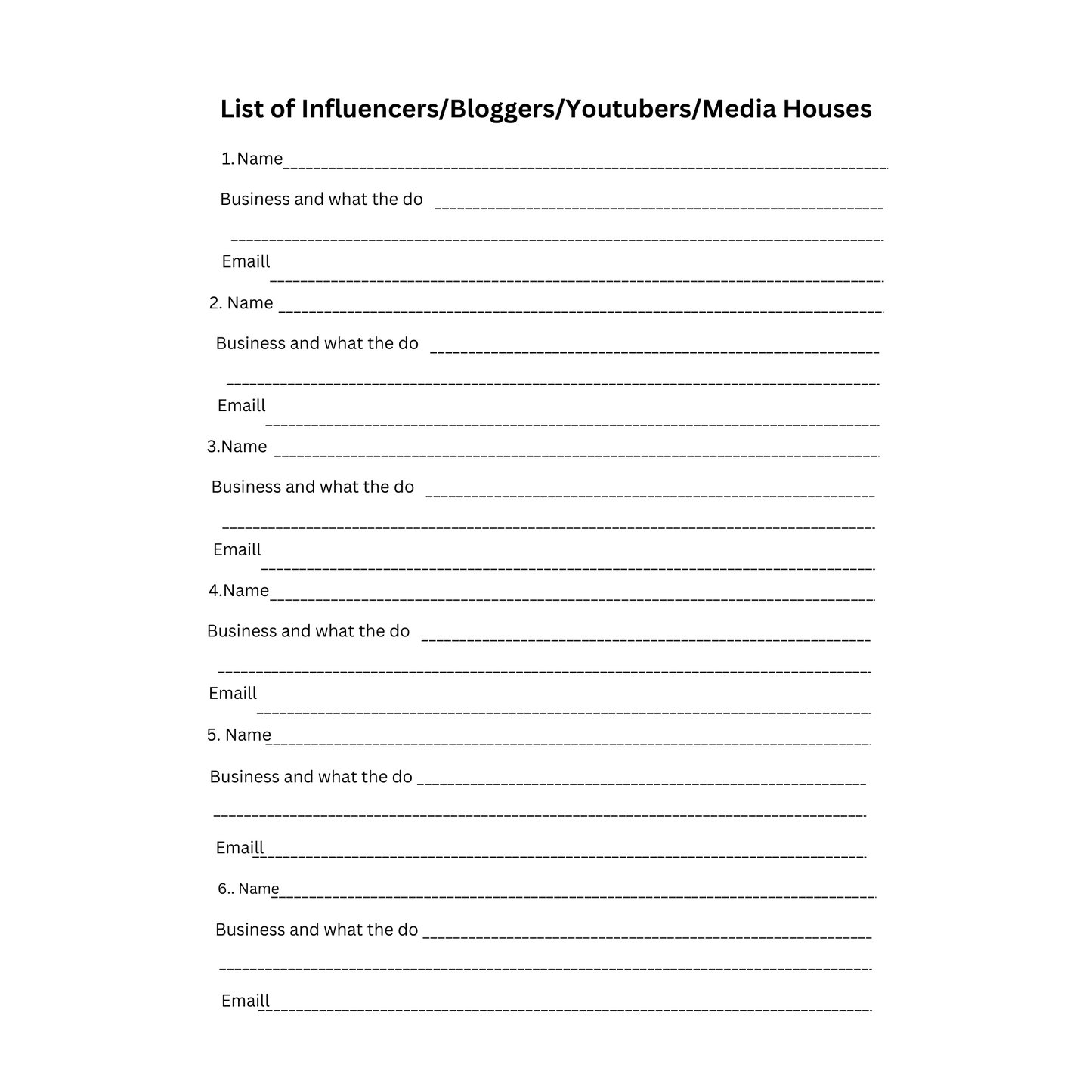 Media Kit/ Media List/Media Personality List/Instant Download/ For Small Businesses