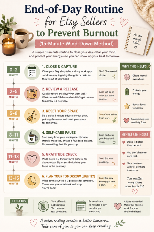 End-of-Day Routine for Etsy Sellers to Prevent Burnout (15-Minute Wind-Down Method)